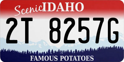 ID license plate 2T8257G