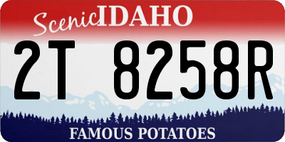 ID license plate 2T8258R
