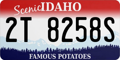 ID license plate 2T8258S