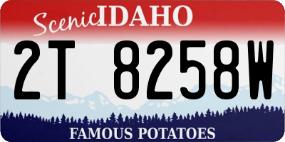 ID license plate 2T8258W