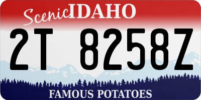ID license plate 2T8258Z