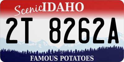 ID license plate 2T8262A