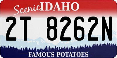 ID license plate 2T8262N