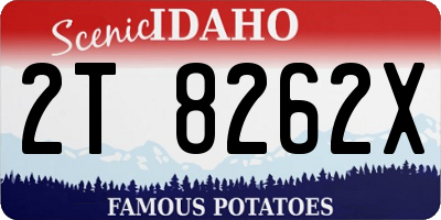 ID license plate 2T8262X