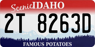 ID license plate 2T8263D