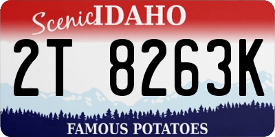 ID license plate 2T8263K