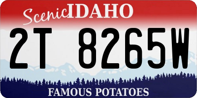 ID license plate 2T8265W
