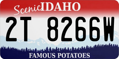 ID license plate 2T8266W