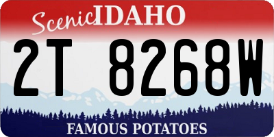 ID license plate 2T8268W