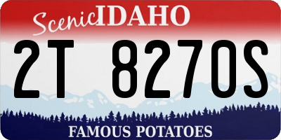 ID license plate 2T8270S