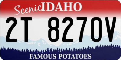 ID license plate 2T8270V