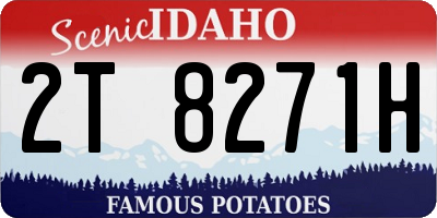 ID license plate 2T8271H