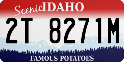 ID license plate 2T8271M