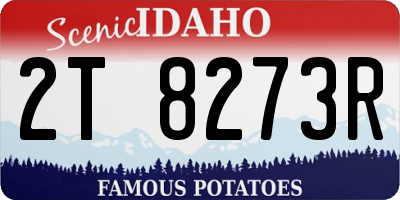 ID license plate 2T8273R