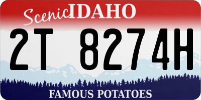 ID license plate 2T8274H