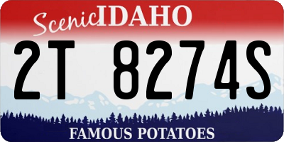 ID license plate 2T8274S