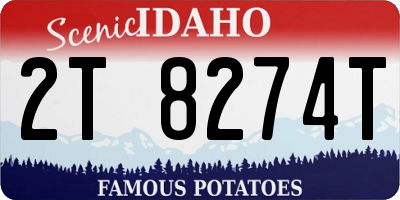 ID license plate 2T8274T
