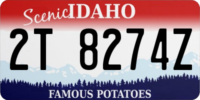 ID license plate 2T8274Z