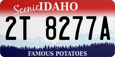 ID license plate 2T8277A