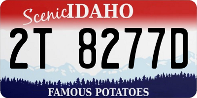 ID license plate 2T8277D