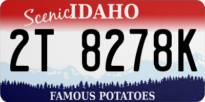 ID license plate 2T8278K
