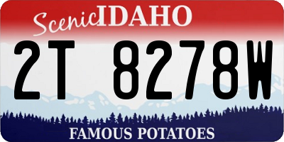 ID license plate 2T8278W