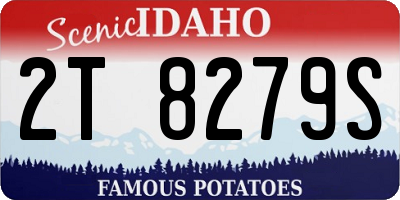 ID license plate 2T8279S