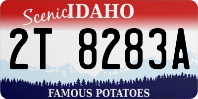 ID license plate 2T8283A