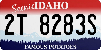 ID license plate 2T8283S