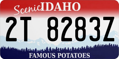 ID license plate 2T8283Z