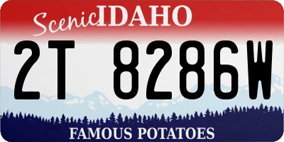 ID license plate 2T8286W