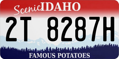 ID license plate 2T8287H