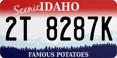 ID license plate 2T8287K