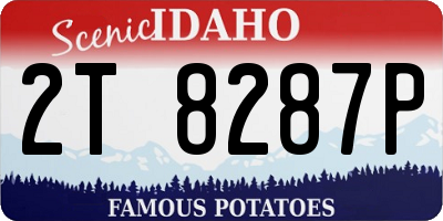 ID license plate 2T8287P