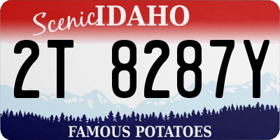 ID license plate 2T8287Y