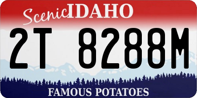 ID license plate 2T8288M