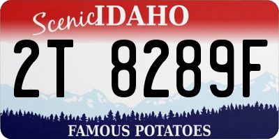 ID license plate 2T8289F