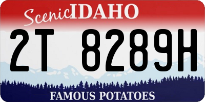 ID license plate 2T8289H