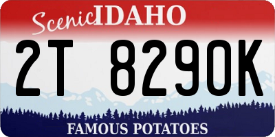 ID license plate 2T8290K
