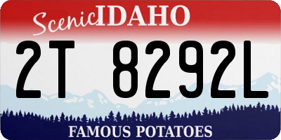 ID license plate 2T8292L