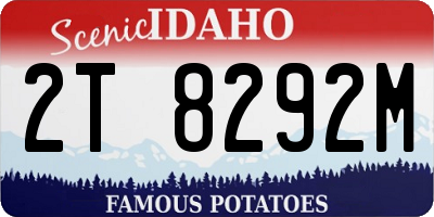 ID license plate 2T8292M