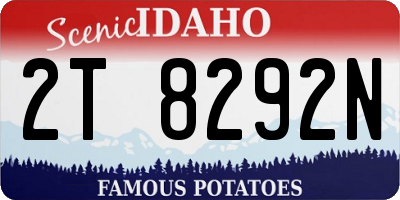 ID license plate 2T8292N