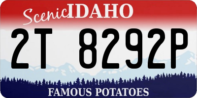ID license plate 2T8292P