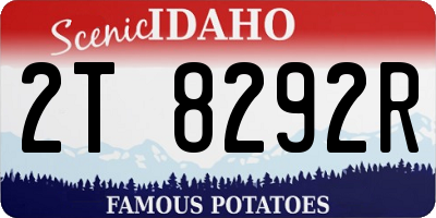 ID license plate 2T8292R