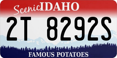 ID license plate 2T8292S