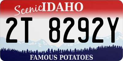 ID license plate 2T8292Y