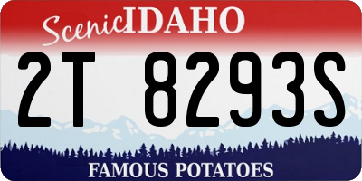ID license plate 2T8293S