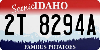 ID license plate 2T8294A