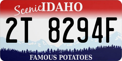ID license plate 2T8294F