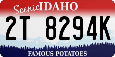 ID license plate 2T8294K